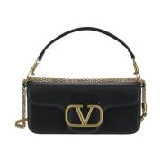 Valentino Garavani Läder Logo Väska Black, Dam