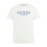 Guess Bomull Logo T-shirt - Vit White, Herr