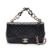 Chanel Vintage Pre-owned Laeder crossbodyvskor Black, Dam