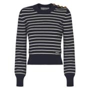 Ami Paris Slim Sailor Crew Neck Sweater Blue, Dam