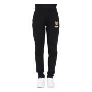 Moschino Svarta sportiga byxor med logopatch Black, Dam