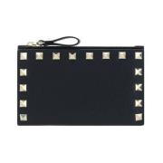 Valentino Garavani Studded Läder Plånbok Black, Dam