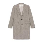 Ami Paris Herringbone Coat Gray, Herr