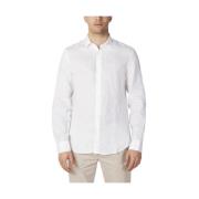 Armani Exchange Vit linneskjorta vår/sommarkollektion White, Herr