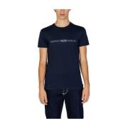 Emporio Armani Blå Bomull Herr T-shirt Höst/Vinter Blue, Herr