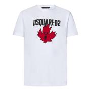 Dsquared2 Vit T-shirt med logotryck White, Herr