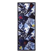 Desigual Blå Tryckt Polyester Scarf Multicolor, Dam