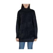 Only Svart Nylon Pullover Stickat Black, Dam