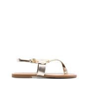 See by Chloé Chany Metallic Sandaler med Graverad Logotyp Yellow, Dam