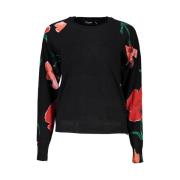 Desigual Snygg Kontrasttröja Black, Dam