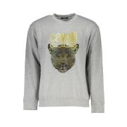 Cavalli Class Gra Designer Sweatshirt med Rund Hals Gray, Herr