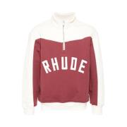 Rhude Tvåtonad sweatshirt med hög hals Red, Herr