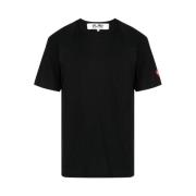 Comme des Garçons Play Logo Patch Bomull T-Shirt Black, Herr