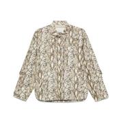 Isabel Marant Beige Front Press-Stud Ytterplagg Multicolor, Dam