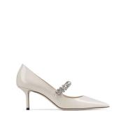 Jimmy Choo Bing Pump Högglans Kristalldekorerade Pumps White, Dam