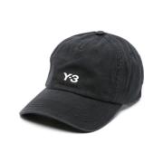 Y-3 Svart Bomull Twill Keps Black, Herr