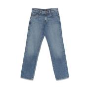 7 For All Mankind Klassiska Imperial Blue Jeans med Dold Dragkedja Blu...