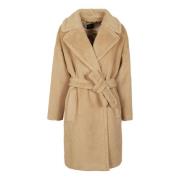 Max Mara Weekend Beige Shearling Ullblandning Kappa Beige, Dam