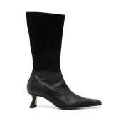 Miista Svarta Mocka Läder Mid-Calf Stövlar Black, Dam