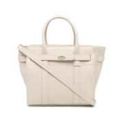 Mulberry Kritvit läder axelväska Beige, Dam