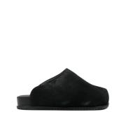 Yume Yume Svarta Mocka Slip-On Fyrkantig Tå Skor Black, Herr