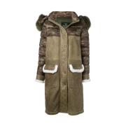 Mr&Mrs Italy Khaki Camo Shearling Huva Parka Green, Dam