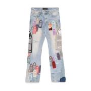 Who Decides War Slitna denimjeans med patchwork-detaljer Blue, Herr