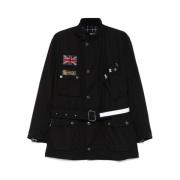 Barbour Svart Spänne-Krage Dragkedja Fram Ytterkläder Black, Herr