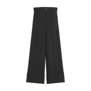 Lanvin Vida Svarta Byxor med Spänne Detalj Black, Herr