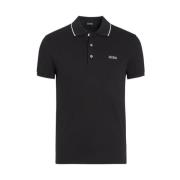 Ermenegildo Zegna Svart Logotyp Broderad Polo Tröja Black, Herr