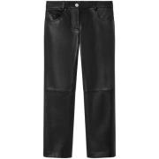 Versace Svarta läder klassiska raka jeans Black, Dam