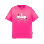 Palm Angels Grafiskt Tryck Crew Neck T-shirt Pink, Herr