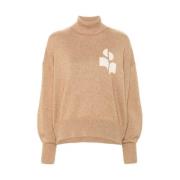 Isabel Marant Étoile Brun Stickad Rullkrage Tröja Beige, Dam