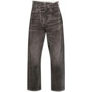 R13 Grå Denim Whiskering Effekt Jeans Gray, Herr