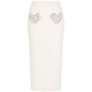 Blumarine Kristallprydd Stickad Kjol White, Dam