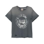 Gallery Dept. Sliten Grafisk Tryck T-shirt Gray, Herr