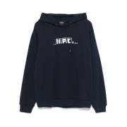 A.p.c. Marinblå Hoodie med Ormtryck Blue, Herr