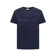 Saint Laurent Monogram Bomull T-shirt Blue, Herr