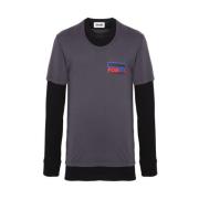 Magliano Lagerlagd Crew Neck Logo Print Sweater Gray, Herr