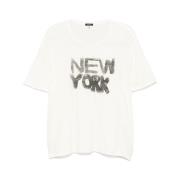 R13 Vit Crew Neck Drop Shoulder T-shirt White, Herr