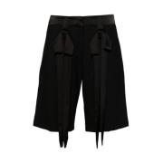 David Koma Svart Ullblandning Bågdetaljer Shorts Black, Dam