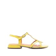 Chie Mihara Citron Gul T-Bar Strap Sandaler Yellow, Dam