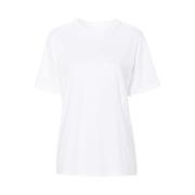 T by Alexander Wang Vit Logotyp Tryck Bomull T-shirt White, Dam