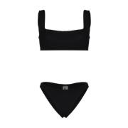 Hunza G Svart Knycklad Bikini Set Black, Dam