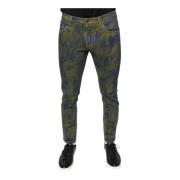 Dolce & Gabbana Blå Tie Dye Slim Fit Jeans Blue, Herr