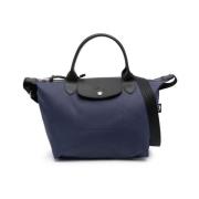 Longchamp Marinblå Axelväska med präglat logotyp Blue, Dam