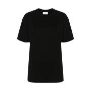 Mazzarelli Svart Bomullsblandning Rund Hals T-shirt Black, Dam