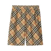 Burberry Silk Nova Check Elastisk Midja Kjol Beige, Herr