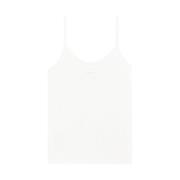 Courrèges Vit Ribbstickad Tanktopp White, Dam