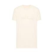 Maison Margiela Gul Bomull Jersey Broderad Logotyp T-shirt Yellow, Her...